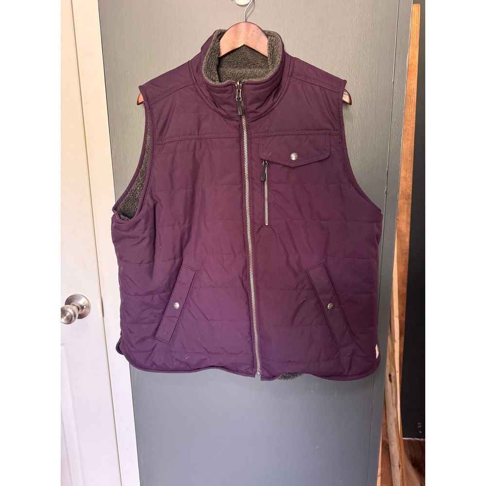 Carhartt Reversible Vest Womens XXL Purple Grey Fleece Puffer Sleeveless